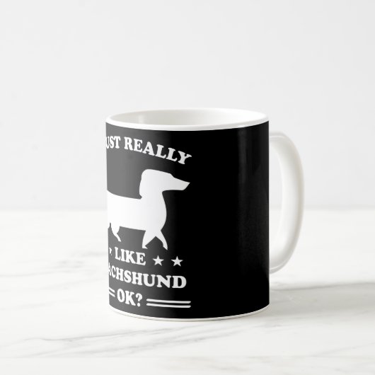 Dachshund Dogs Funny Cute Dog Holder Puppy Gift Koffiemok (Voorkant rechts)