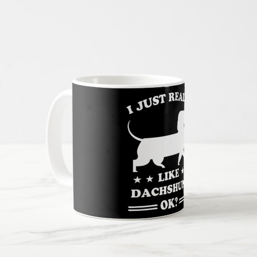 Dachshund Dogs Funny Cute Dog Holder Puppy Gift Koffiemok (Voorkant links)