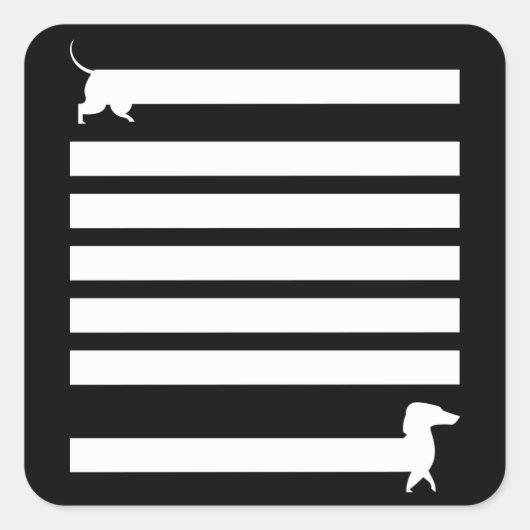 Dachshund Dogs Funny Cute Dog Holder Puppy Gift Vierkante Sticker (Voorkant)