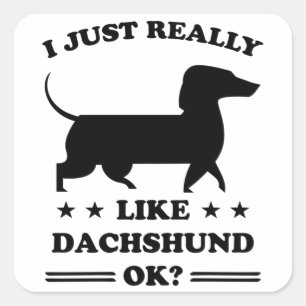 Dachshund Dogs Funny Cute Dog Holder Puppy Gift Vierkante Sticker