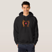 Dachshund Dogs Heart Wiener Valentines Day Men Wom Hoodie (Voorkant volledig)
