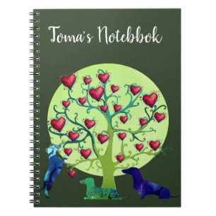 Dachshund Dogs Hearts, Name Notitieboek