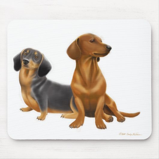 Dachshund Dogs Mousepad Muismat (Voorkant)