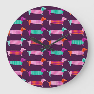 Dachshund Dogs: naadloos Schattige patroon. Grote Klok