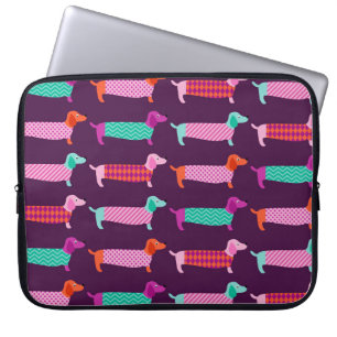 Dachshund Dogs: naadloos Schattige patroon. Laptop Sleeve