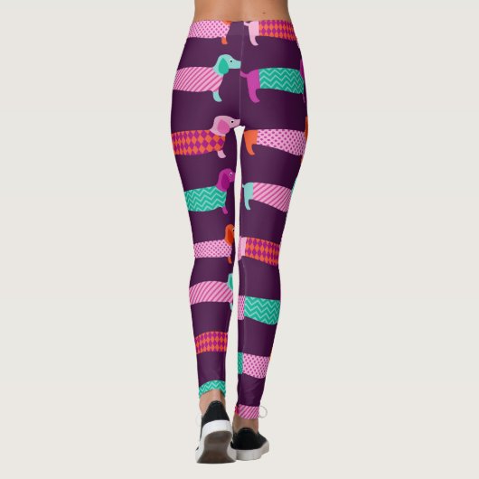 Dachshund Dogs: naadloos Schattige patroon. Leggings (Achterkant)