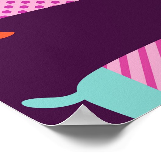 Dachshund Dogs: naadloos Schattige patroon. Poster (Hoek)