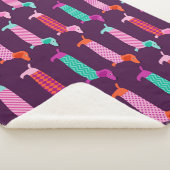 Dachshund Dogs: naadloos Schattige patroon. Sherpa Deken (3/4)