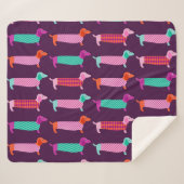 Dachshund Dogs: naadloos Schattige patroon. Sherpa Deken (Voorkant (horizontaal))