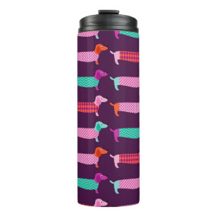 Dachshund Dogs: naadloos Schattige patroon. Thermosbeker