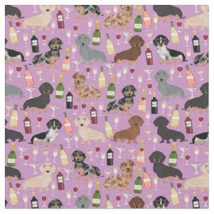 Dachshund dogs paars licht stof
