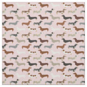 Dachshund dogs pastelroze stof (Swatch)