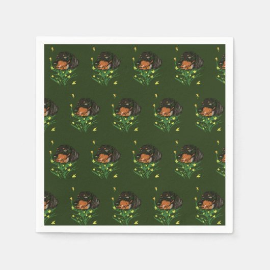 Dachshund Dogs Pattern Servet (Voorkant)