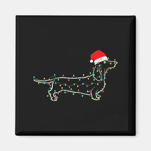 Dachshund Dogs Tree Christmas Sweater Xmas For Pet Magneet (Voorkant)
