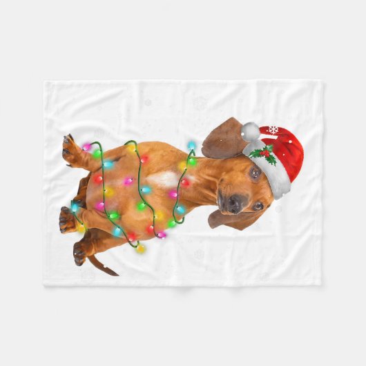 Dachshund Dogs Tree Christmas Sweater Xmas Gifts P Fleece Deken (Voorkant (Horizontaal))