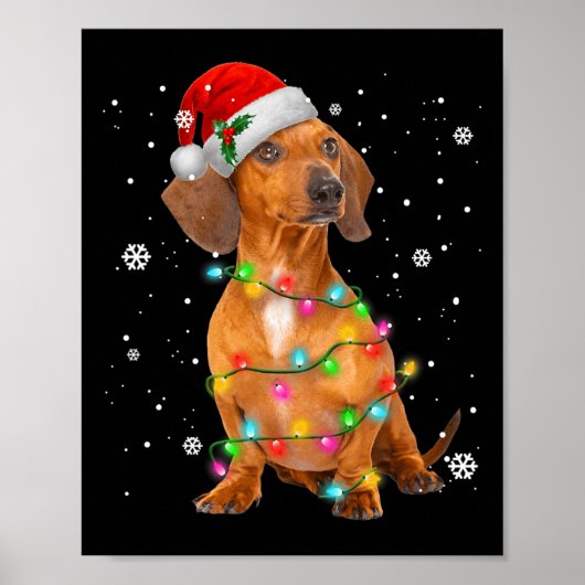 Dachshund Dogs Tree Christmas Xmas Gifts For Pet D Poster (Voorkant)