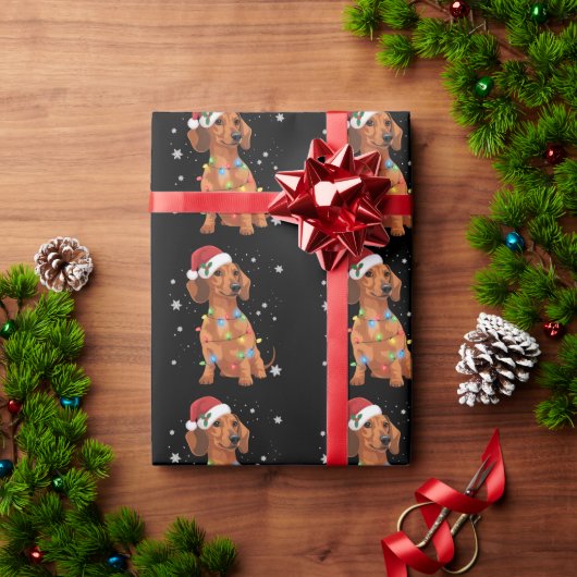 Dachshund Dogs Tree Christmas Xmas Pet Dog  Cadeaupapier (Feestdagen Geschenken)