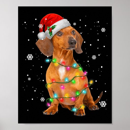Dachshund Dogs Tree-kerstfeestjes voor gezelschaps Poster (Voorkant)