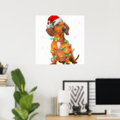 Dachshund Dogs Tree kerstSweater Xmas Giften P Poster (Thuiskantoor)