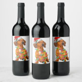 Dachshund Dogs Tree kerstSweater Xmas Giften P Wijn Etiket (Flessen)