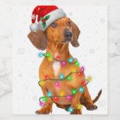 Dachshund Dogs Tree kerstSweater Xmas Giften P Wijn Etiket (Enkel label)