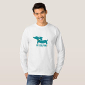 Dachshund + Dolphins NFL-kleuren T-shirt (Voorkant volledig)