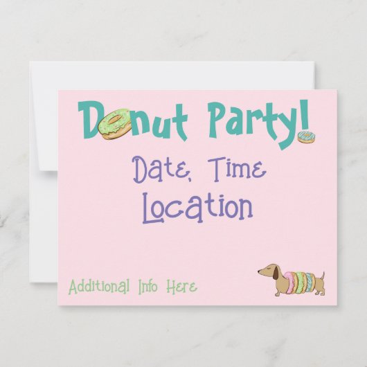 Dachshund & Donuts Feeststickers & Decoratie Kaart (Achterkant)