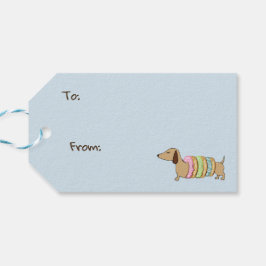 Dachshund & Donuts Party Cadeau Labels Cadeaulabel
