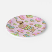 Dachshund & Donuts Party Paper Borden Birthday Papieren Bordje (Gekanteld)