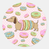 Dachshund & Donuts Party Stickers & Decor (Voorkant)