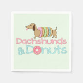 Dachshund & Donuts Verjaardag Baby shower Party Servet (Voorkant)