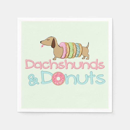 Dachshund & Donuts Verjaardag Baby shower Party Servet (Voorkant)