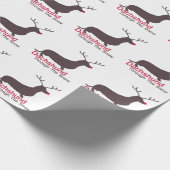 Dachshund door de sneeuw cadeaupapier (Hoek)