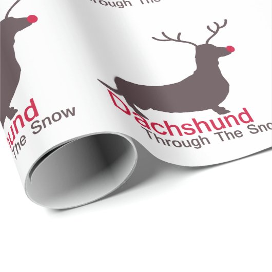 Dachshund door de sneeuw cadeaupapier (Rol Hoek)