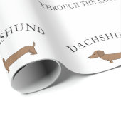 Dachshund door de sneeuw cadeaupapier (Rol Hoek)