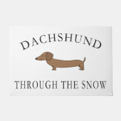 Dachshund door de sneeuw deurmat (Voorkant)