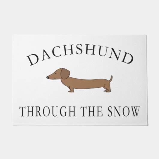 Dachshund door de sneeuw deurmat (Voorkant)