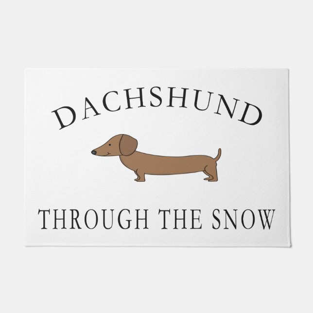 Dachshund door de sneeuw deurmat (Voorkant)