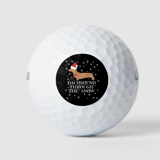 Dachshund door de sneeuw golfballen (Voorkant)