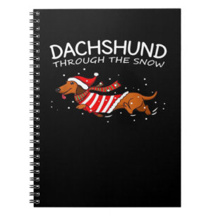 Dachshund Door De Sneeuw Grappige Hond Kerstmis Cl Notitieboek