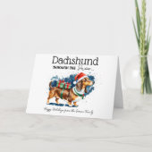 Dachshund Door de Sneeuw Kaart (Voorkant)