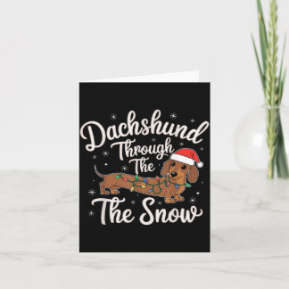Dachshund Door De Sneeuw Kerst Decoratie Voor Hond Kaart