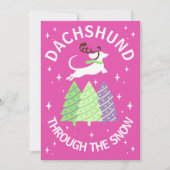 Dachshund door de sneeuw Kerstkaart Kaart (Voorkant)