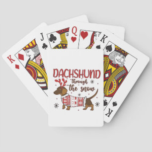Dachshund Door de Sneeuw Kerstmis Hond Liefhebber Pokerkaarten