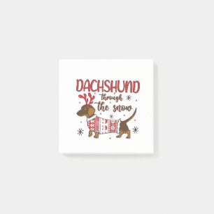 Dachshund Door de Sneeuw Kerstmis Hond Liefhebber Post-it® Notes