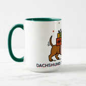 Dachshund Door De Sneeuw Mok (Links)