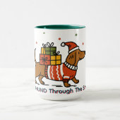 Dachshund Door De Sneeuw Mok (Midden)