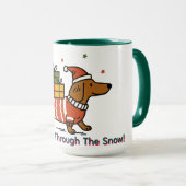 Dachshund Door De Sneeuw Mok (Voorkant rechts)