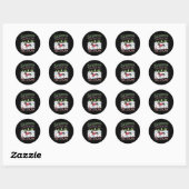 Dachshund door de sneeuw ronde sticker (Vel)