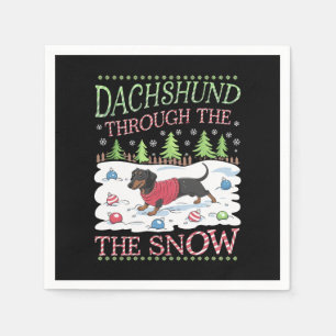 Dachshund door de sneeuw servet